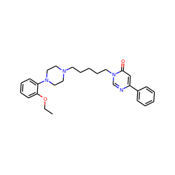 CCOc1ccccc1N1CCN(CCCCCn2cnc(-c3ccccc3)cc2=O)CC1 ZINC001772634251