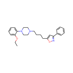 CCOc1ccccc1N1CCN(CCCCc2cc(-c3ccccc3)no2)CC1 ZINC000013441320