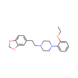 CCOc1ccccc1N1CCN(CCc2ccc3c(c2)OCO3)CC1 ZINC000205183159