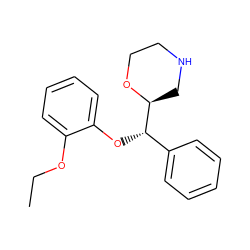 CCOc1ccccc1O[C@@H](c1ccccc1)[C@@H]1CNCCO1 ZINC000000006923