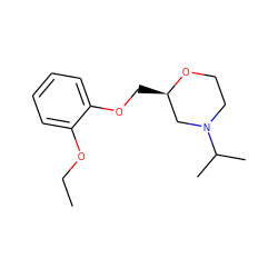 CCOc1ccccc1OC[C@@H]1CN(C(C)C)CCO1 ZINC000038893087