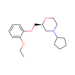 CCOc1ccccc1OC[C@@H]1CN(C2CCCC2)CCO1 ZINC000040974035