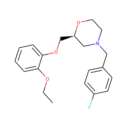 CCOc1ccccc1OC[C@@H]1CN(Cc2ccc(F)cc2)CCO1 ZINC000013579666