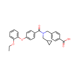 CCOc1ccccc1Oc1ccc(C(=O)N(Cc2ccc(C(=O)O)cc2)CC2CC2)cc1 ZINC000584598318