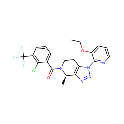 CCOc1cccnc1-n1nnc2c1CCN(C(=O)c1cccc(C(F)(F)F)c1Cl)[C@@H]2C ZINC000225989680