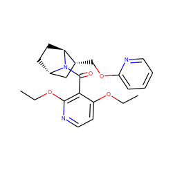 CCOc1ccnc(OCC)c1C(=O)N1[C@H]2CC[C@H]1[C@H](COc1ccccn1)C2 ZINC000226088435