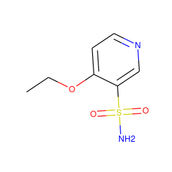 CCOc1ccncc1S(N)(=O)=O ZINC000049803276