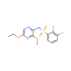 CCOc1cnc(NS(=O)(=O)c2cccc(Cl)c2Cl)c(OC)n1 ZINC000116961364