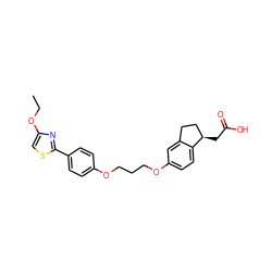 CCOc1csc(-c2ccc(OCCCOc3ccc4c(c3)CC[C@H]4CC(=O)O)cc2)n1 ZINC000014977200