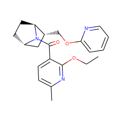 CCOc1nc(C)ccc1C(=O)N1[C@H]2CC[C@H]1[C@H](COc1ccccn1)C2 ZINC000226071742