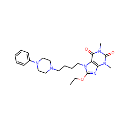 CCOc1nc2c(c(=O)n(C)c(=O)n2C)n1CCCCN1CCN(c2ccccc2)CC1 ZINC000028652698