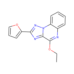 CCOc1nc2ccccc2n2nc(-c3ccco3)nc12 ZINC000029124041