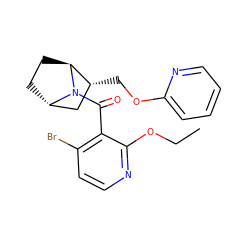 CCOc1nccc(Br)c1C(=O)N1[C@H]2CC[C@H]1[C@H](COc1ccccn1)C2 ZINC000226077608