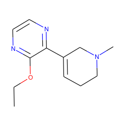 CCOc1nccnc1C1=CCCN(C)C1 ZINC000013728546