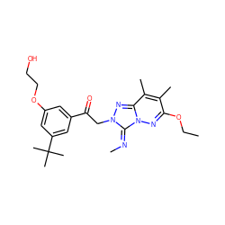 CCOc1nn2/c(=N/C)n(CC(=O)c3cc(OCCO)cc(C(C)(C)C)c3)nc2c(C)c1C ZINC000115496453