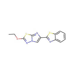 CCOc1nn2cc(-c3nc4ccccc4s3)nc2s1 ZINC000653686237