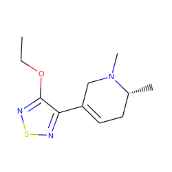 CCOc1nsnc1C1=CC[C@@H](C)N(C)C1 ZINC000026287483