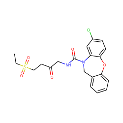 CCS(=O)(=O)CCC(=O)CNC(=O)N1Cc2ccccc2Oc2ccc(Cl)cc21 ZINC000001535888