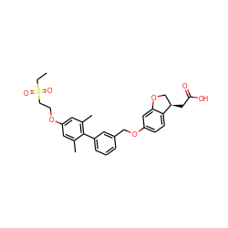 CCS(=O)(=O)CCOc1cc(C)c(-c2cccc(COc3ccc4c(c3)OC[C@H]4CC(=O)O)c2)c(C)c1 ZINC000084759316