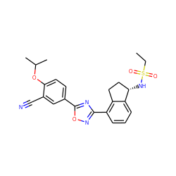 CCS(=O)(=O)N[C@H]1CCc2c(-c3noc(-c4ccc(OC(C)C)c(C#N)c4)n3)cccc21 ZINC000202707725