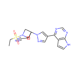 CCS(=O)(=O)N1CC(CC#N)(n2cc(-c3ncnc4[nH]ccc34)cn2)C1 ZINC000073069247