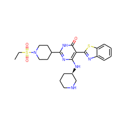 CCS(=O)(=O)N1CCC(c2nc(N[C@@H]3CCCNC3)c(-c3nc4ccccc4s3)c(=O)[nH]2)CC1 ZINC001772651737