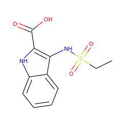 CCS(=O)(=O)Nc1c(C(=O)O)[nH]c2ccccc12 ZINC000002332752