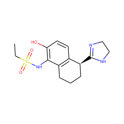 CCS(=O)(=O)Nc1c(O)ccc2c1CCC[C@@H]2C1=NCCN1 ZINC000103296246