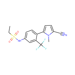 CCS(=O)(=O)Nc1ccc(-c2ccc(C#N)n2C)c(C(F)(F)F)c1 ZINC000034949106