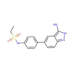 CCS(=O)(=O)Nc1ccc(-c2ccc3n[nH]c(N)c3c2)cc1 ZINC000063298280