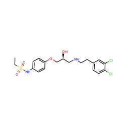 CCS(=O)(=O)Nc1ccc(OC[C@@H](O)CNCCc2ccc(Cl)c(Cl)c2)cc1 ZINC000040953971