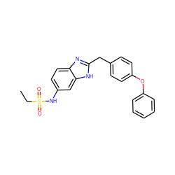 CCS(=O)(=O)Nc1ccc2nc(Cc3ccc(Oc4ccccc4)cc3)[nH]c2c1 ZINC000013560447