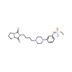 CCS(=O)(=O)Nc1cccc(N2CCN(CCCCN3C(=O)[C@@H]4CCCN4C3=O)CC2)c1 ZINC000001904012