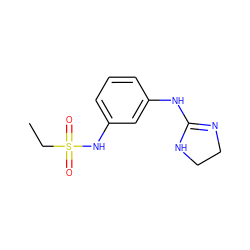 CCS(=O)(=O)Nc1cccc(NC2=NCCN2)c1 ZINC000013580280