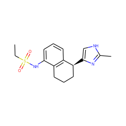 CCS(=O)(=O)Nc1cccc2c1CCC[C@@H]2c1c[nH]c(C)n1 ZINC000013580263