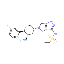 CCS(=O)(=O)Nc1n[nH]c2c1CN([C@H]1CO[C@H](c3cc(F)ccc3F)[C@@H](N)C1)C2 ZINC000653760629