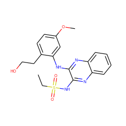 CCS(=O)(=O)Nc1nc2ccccc2nc1Nc1cc(OC)ccc1CCO ZINC000147794054