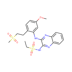 CCS(=O)(=O)Nc1nc2ccccc2nc1Nc1cc(OC)ccc1CCS(C)(=O)=O ZINC000148507437