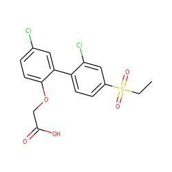 CCS(=O)(=O)c1ccc(-c2cc(Cl)ccc2OCC(=O)O)c(Cl)c1 ZINC000071340949