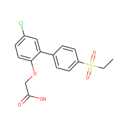 CCS(=O)(=O)c1ccc(-c2cc(Cl)ccc2OCC(=O)O)cc1 ZINC000071334273