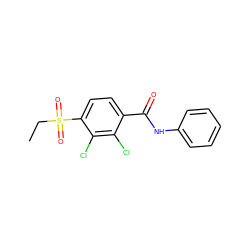 CCS(=O)(=O)c1ccc(C(=O)Nc2ccccc2)c(Cl)c1Cl ZINC000001404596