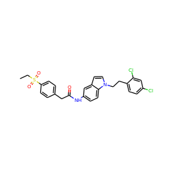 CCS(=O)(=O)c1ccc(CC(=O)Nc2ccc3c(ccn3CCc3ccc(Cl)cc3Cl)c2)cc1 ZINC000103257550