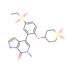 CCS(=O)(=O)c1ccc(OC2CCS(=O)(=O)CC2)c(-c2cn(C)c(=O)c3[nH]ccc23)c1 ZINC000146428160