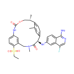 CCS(=O)(=O)c1ccc2cc1CN(C)C(=O)[C@H](Nc1ccc3c(N)ncc(F)c3c1)c1ccc(c(C)c1)[C@@H](C)COC(=O)N2 ZINC000207247513