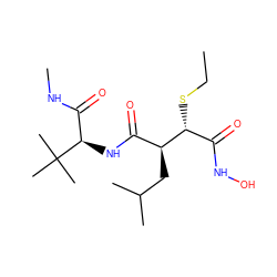 CCS[C@H](C(=O)NO)[C@@H](CC(C)C)C(=O)N[C@H](C(=O)NC)C(C)(C)C ZINC000013802344