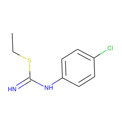 CCSC(=N)Nc1ccc(Cl)cc1 ZINC000013762662