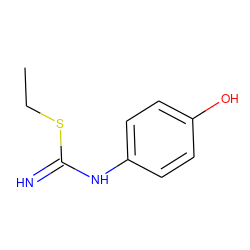 CCSC(=N)Nc1ccc(O)cc1 ZINC000013762673