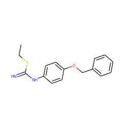 CCSC(=N)Nc1ccc(OCc2ccccc2)cc1 ZINC000013762671