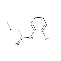 CCSC(=N)Nc1ccccc1OC ZINC000013762664