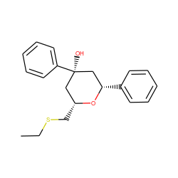 CCSC[C@@H]1C[C@@](O)(c2ccccc2)C[C@H](c2ccccc2)O1 ZINC000049111957